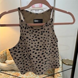 Ribbed Anna Tank Taupe Spot